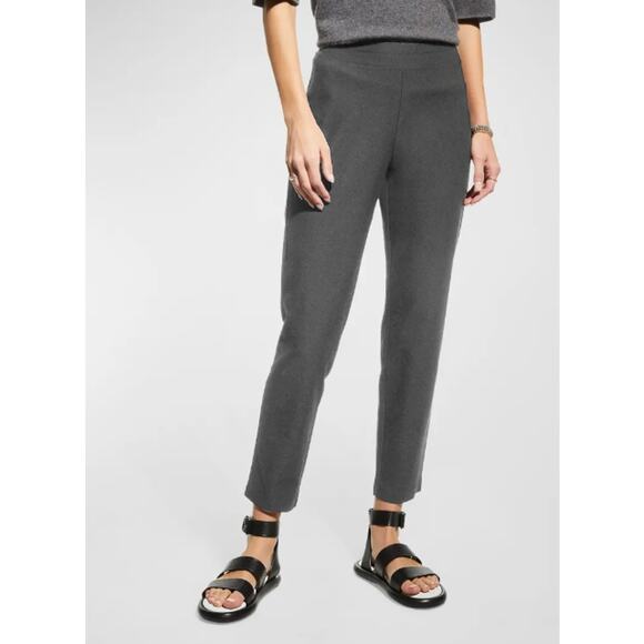 Eileen Fisher High Rise Stretch‎ Crepe Pants Dark Gray Size XL